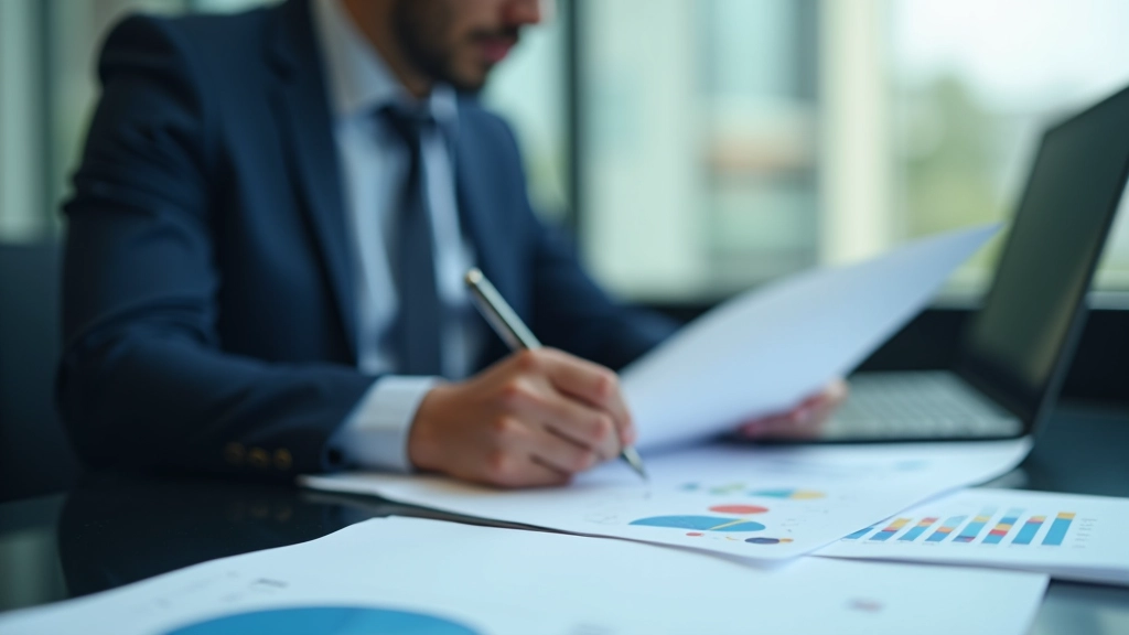 Financial analyst studying credit rating methodologies with government bonds and economic indicators displayed on computer screen