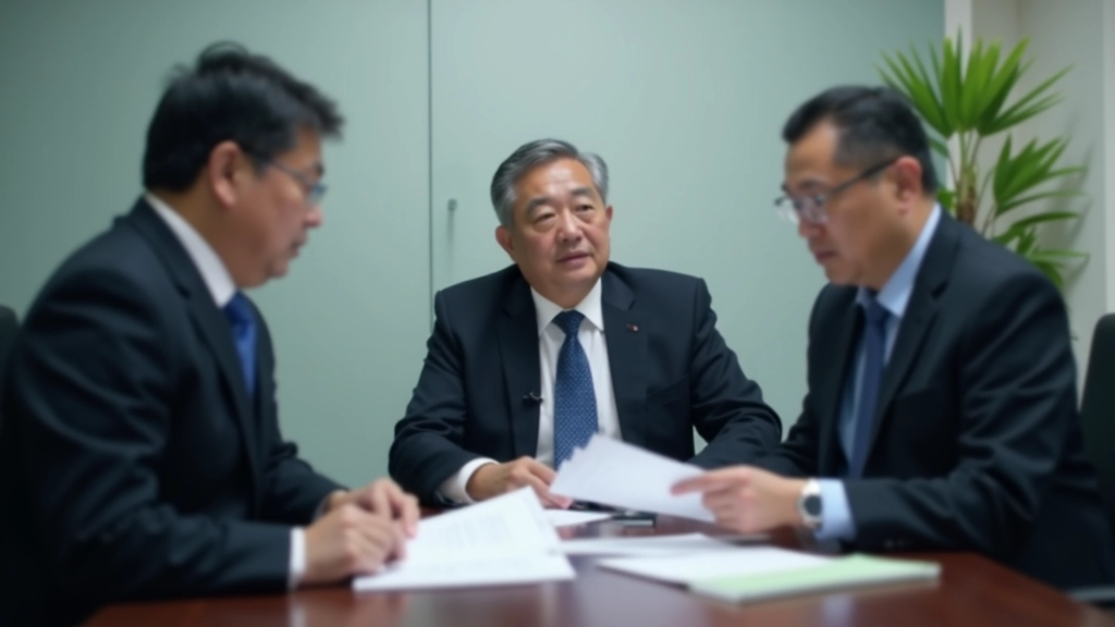 Diverse government officials and economists in formal meeting discussing fiscal policy and economic strategies around conference table